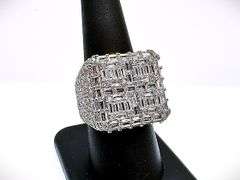 Mens 14 K White Gold Plate Dynamic 6.75 Cttw White VVs1 Lab Simulated Diamond Ring