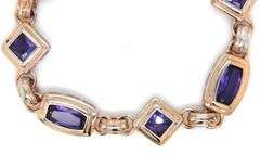 925 Sterling silver Synthetic Amethyst bracelet