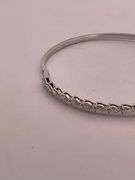 CERTIFIED 14K WHITE GOLD DIAMOND BANGLE BRACELET