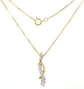 14kt Yellow gold diamond cross over bar pendant on chain