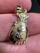 10K Yellow Gold Money Bag Pendant