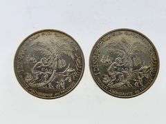 (Lot Of 2) 1970 Tunisia 1 Dinar, Silver
