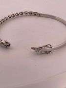 CERTIFIED 14K WHITE GOLD DIAMOND BANGLE BRACELET