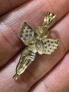 10K Yellow Gold Angel Pendant with Clear CZ Stones
