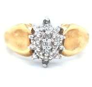 10kt Yellow gold diamond cluster ring