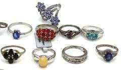 Big group lot of Vintage 925 sterling silver rings