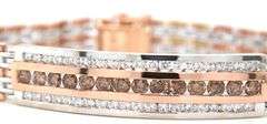 14kt White and rose gold 4.4ctw diamond bracelet