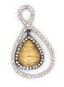 Stylish 14K W&Y Earring & Pendant Suite with Diamonds