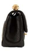 Chanel, Black Lambskin, Mini Sweet Camellia Flap Shoulder Bag