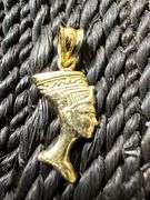 10K Yellow Gold Egyptian Nefertiti Pendant