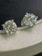 CERTIFIED BRAND NEW 14K WHITE GOLD DIAMOND STUDS
