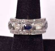 Sapphire and Diamond Ring in Sterling Silver