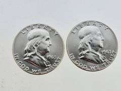 (2) 1963 Franklin Half Dollars, UNC
