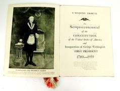 1937 Sesquicentennial of the Constitution Masonic Tribute Book