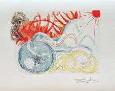 Pencil Numbered Salvador Dali, Elijah and The Chariot