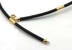 Useful 14K YG and Rubber Necklace