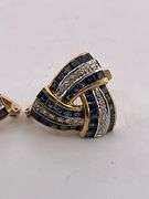 CERTIFIED 18K GOLD DIAMOND AND SAPPHIRE EARRINGS