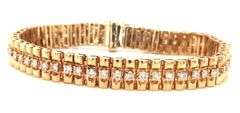 14kt Yellow gold 3.25ctw Rolex style diamond bracelet