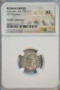 Handsome Caracalla Roman Silver Denarius, 198-217 AD. NGC XF