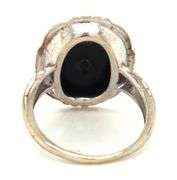10kt White gold oval black onyx ring