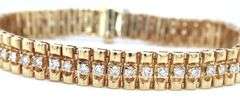14kt Yellow gold 3.25ctw Rolex style diamond bracelet