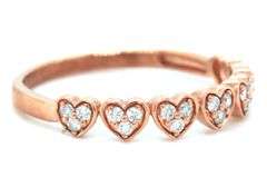 10kt Yellow gold diamond accent heart band
