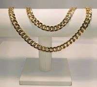 Stunning Yellow Gold Plated Cuban Curb Link Chain Necklace