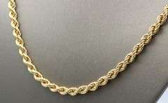 18kt Yellow gold rope chain necklace