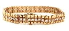 14kt Yellow gold 3.25ctw Rolex style diamond bracelet