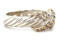 David Yurman 2-tone diamond X ring