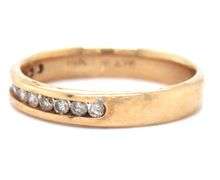 Useful 14K Yellow Gold Channel Set Diamond Band