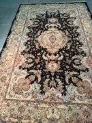 Exquisite Silk&Wool Tabriz Rug 6x9