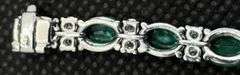 STUNNING 13.00 C.T. T.W. EMERALD BRACELET WITH DIAMONDS IN 14K WHITE GOLD