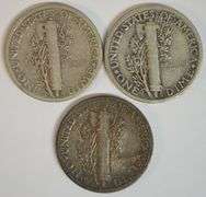 3 Sharp better date mintmarked Mercury Dimes: 1920-S, 1924-D, & 1926-S