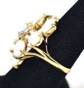 Beautiful 14K Yellow Gold Opal Gemstone Ring with Diamond Accents