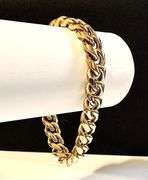 Huge 64 Gram 14 Kt Yellow Gold Plate Cuban Curb Link Bracelet