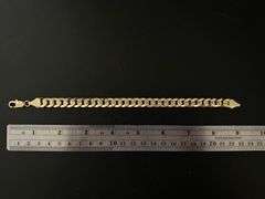 Strong 24.8 Gram 14 Kt Gold Plate Cuban Link Bracelet