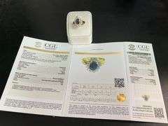 CERTIFIED 18K SAPPHIRE AND DIAMOND RING