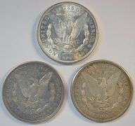 1921 P-D-S Morgan Silver Dollars. Last year of issue for Morgans