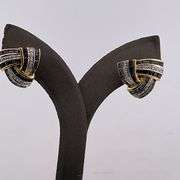 CERTIFIED 18K GOLD DIAMOND AND SAPPHIRE EARRINGS
