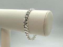 Sharp 18.3 Gram .925 Sterling Silver Plated Cuban Link Bracelet