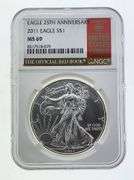 2011 American Silver Eagle, NGC MS69 "Red Book Label"