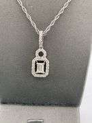 CERTIFIED BRAND NEW 14K WHITE CHAIN WITH DIAMOND PENDANT