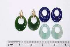 14K Earring and 3 Pairs of Gemstone Doorknockers