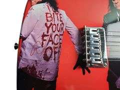 Alice Cooper Autographed Triple Graphics Photo Guitar