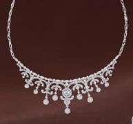 Most Beautiful bridal necklace in sterling silver and Dancing Swarovski center.