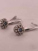 CERTIFIED 18K WHITE GOLD DIAMOND AND SAPPHIRE EARRINGS