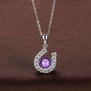 Genuine natural Amethyst dancing pendant