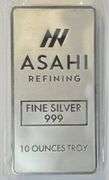 Lovely Asahi 10 Troy Ozs pure .999 Fine Silver Bar in plastic