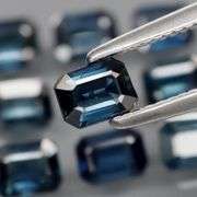 Beautifully colored 2.60ct ink blue Sapphire set